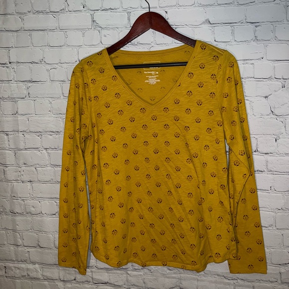 sonoma everyday tee yellow long sleeve shirt size M - Picture 2 of 5
